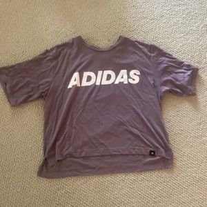 Dusty purple Adidas cropped t shirt Size S